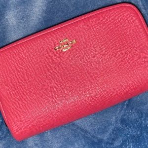 Electric Pink Coach Cosmetic Bag!
